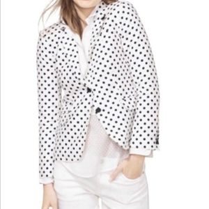 J Crew Linen Polka Dot Schoolboy Blazer In Navy 8